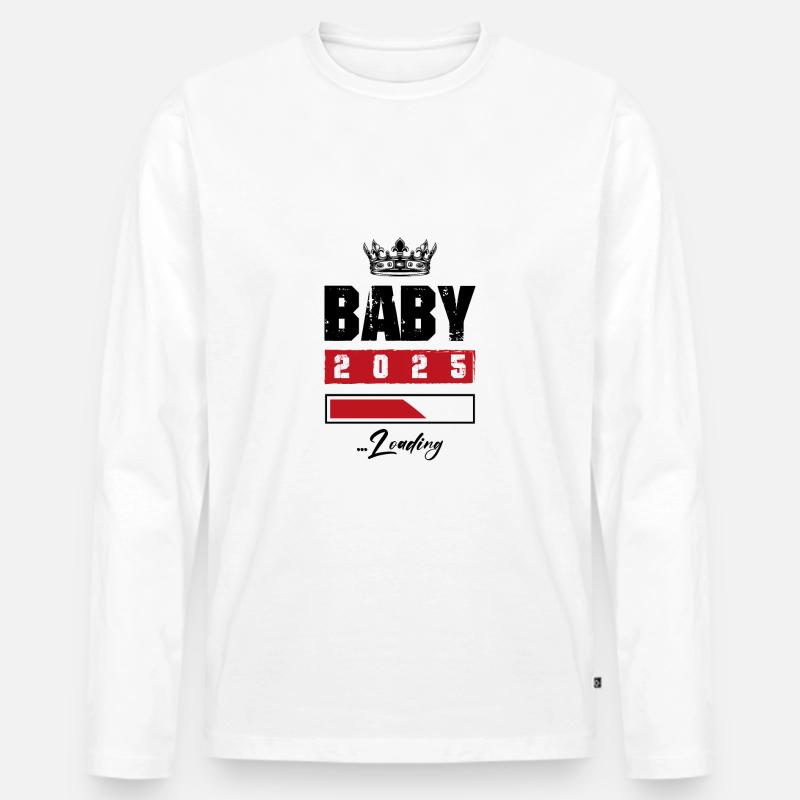 Baby 2025 Loading - Männer Premium Bio Langarmshirt - Weiß