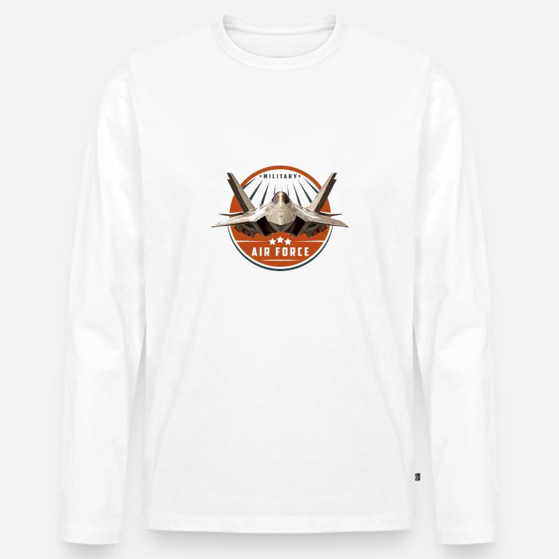 AIR FORCE - Männer Premium Bio Langarmshirt - Weiß