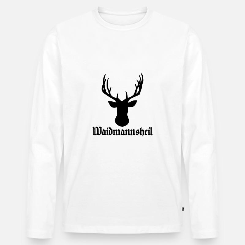 Waidmannsheil - Männer Premium Bio Langarmshirt - Weiß
