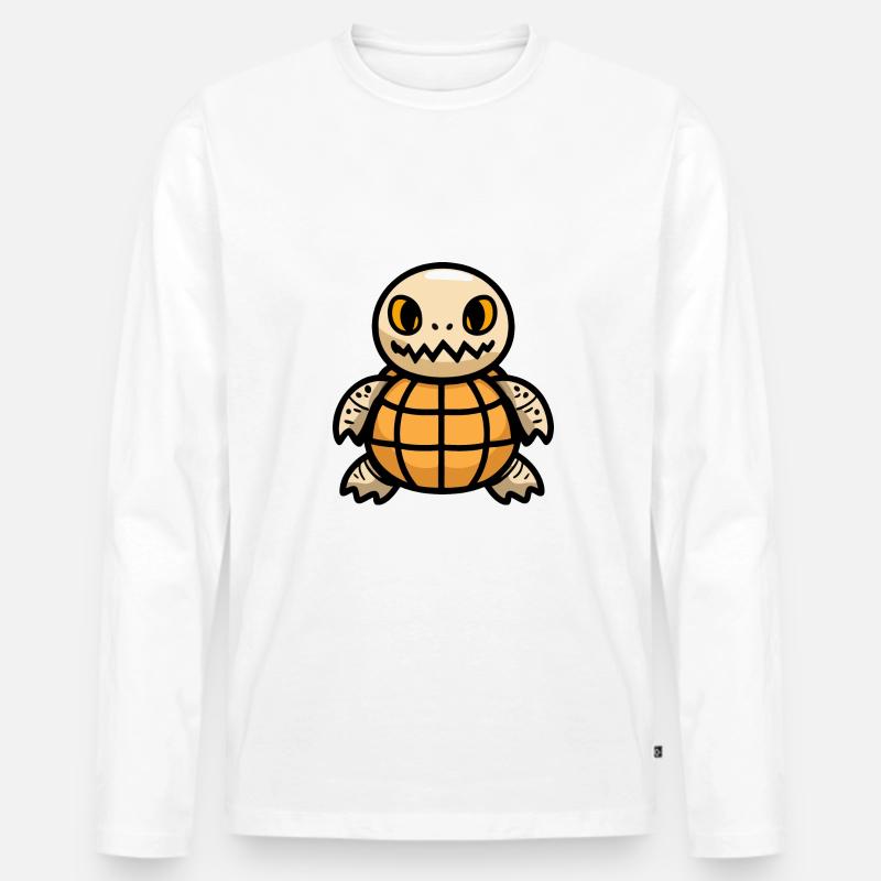 Schildkröte Halloween Comic - Männer Premium Bio Langarmshirt - Weiß