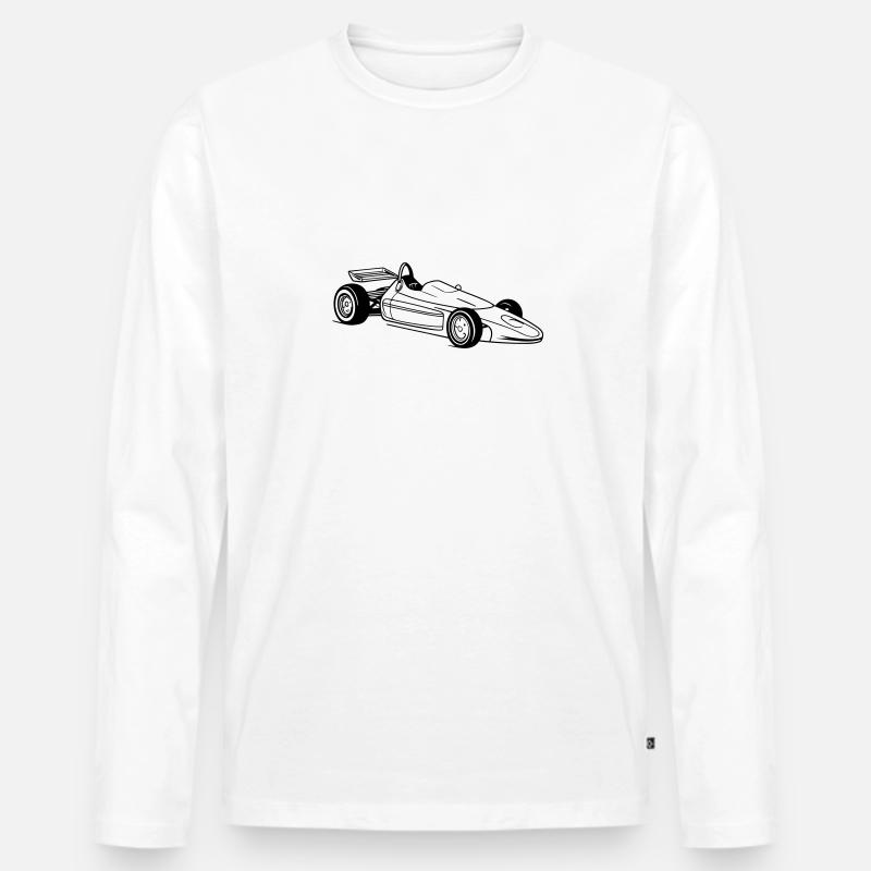 Rennwagen - Männer Premium Bio Langarmshirt - Weiß