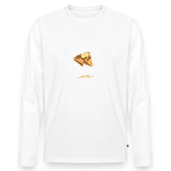 Crêpes, pâtisserie, crêpes, crêpes - T-shirt manches longues Premium bio Homme - blanc - Devant - Nico (187cm)
