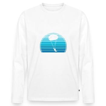 Erstmal runterkommen Skydiving Fallschirmspringer - Männer Premium Bio Langarmshirt - Weiß - Vorne - Nico (187cm)
