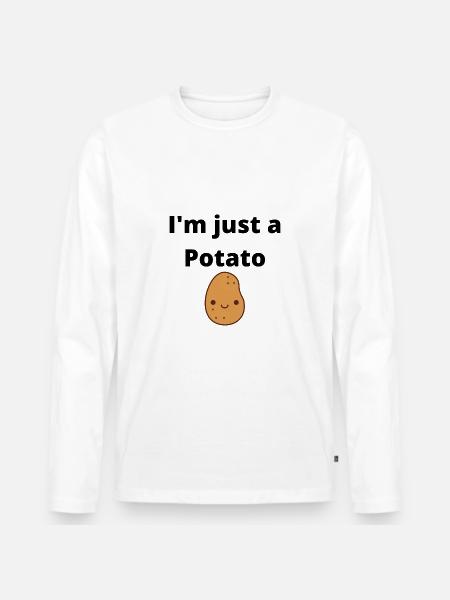 I'm just a potato - Men's Premium Organic Long Sleeve Shirt - white