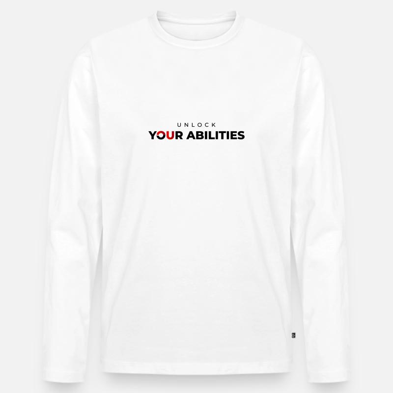 Unlock your Abilities Premium - Männer Premium Bio Langarmshirt - Weiß