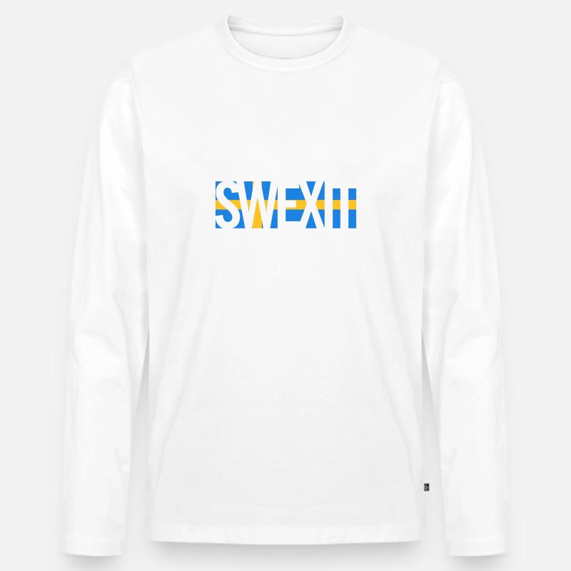 SWEXIT - Männer Premium Bio Langarmshirt - Weiß