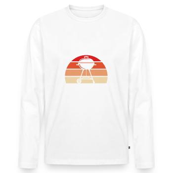 Grillen Alles nervt Grillsaison BBQ Grill - Männer Premium Bio Langarmshirt - Weiß - Vorne - Nico (187cm)