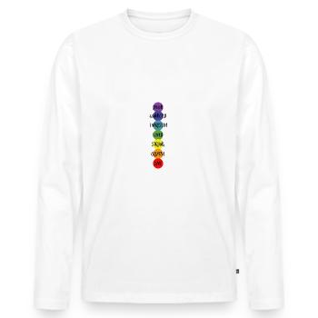 Chakra Healing Spiritualität - Männer Premium Bio Langarmshirt - Weiß - Vorne - Nico (187cm)