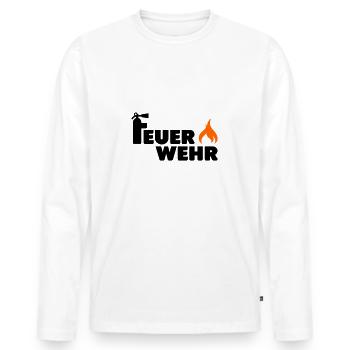 Feuerwehr Flamme - Männer Premium Bio Langarmshirt - Weiß - Vorne - Nico (187cm)