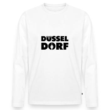 Düsseldorf - Männer Premium Bio Langarmshirt - Weiß - Vorne - Nico (187cm)