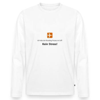 Ich habe den Boarding Prozess im Griff - Männer Premium Bio Langarmshirt - Weiß - Vorne - Nico (187cm)