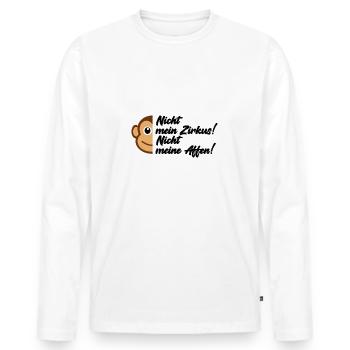 Nicht mein Zirkus nicht meine Affen - Männer Premium Bio Langarmshirt - Weiß - Vorne - Nico (187cm)