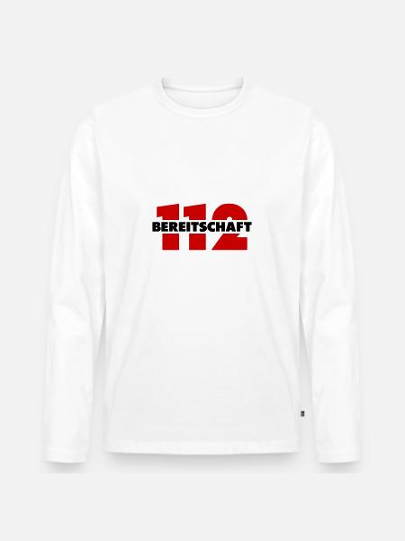112 Bereitschaft - Männer Premium Bio Langarmshirt - Weiß