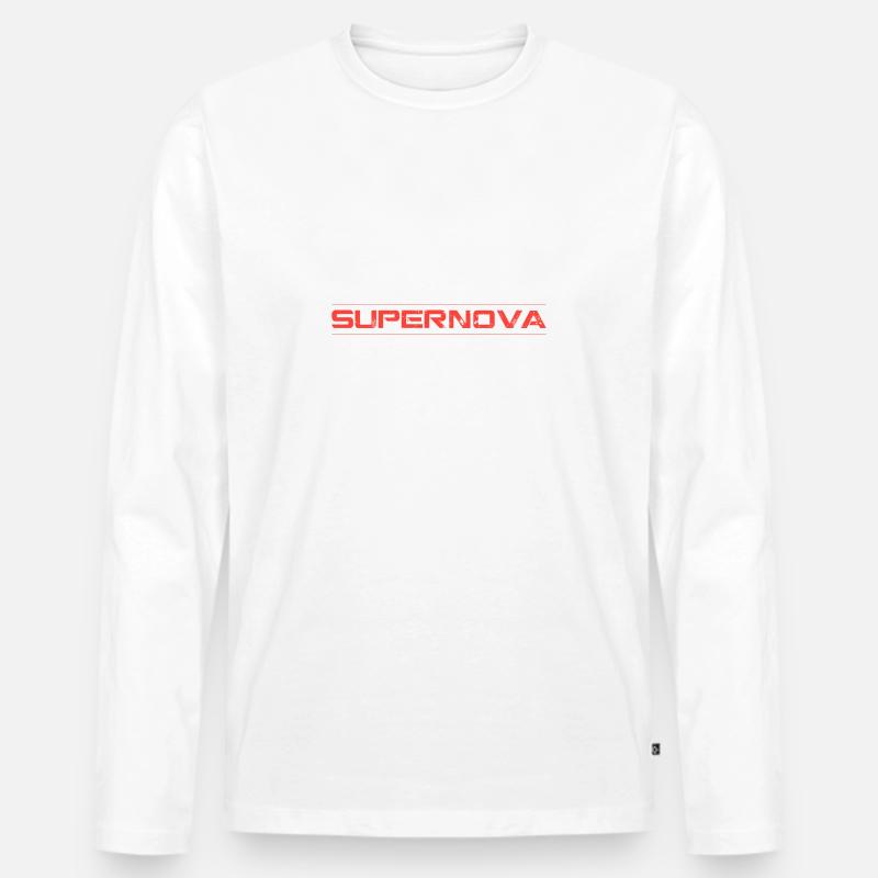 SUPERNOVA 2 - Männer Premium Bio Langarmshirt - Weiß