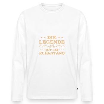 Ruhestand Renteneintritt Rente Geschenk Mann - Männer Premium Bio Langarmshirt - Weiß - Vorne - Nico (187cm)