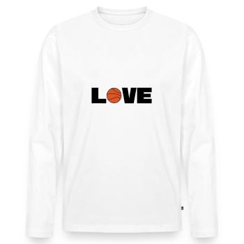 J’adore le basketball - T-shirt manches longues Premium bio Homme - blanc - Devant - Nico (187cm)