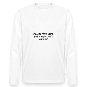 Insocial ... geek, nerd - T-shirt manches longues Premium bio Homme - blanc - Devant - Nico (187cm)