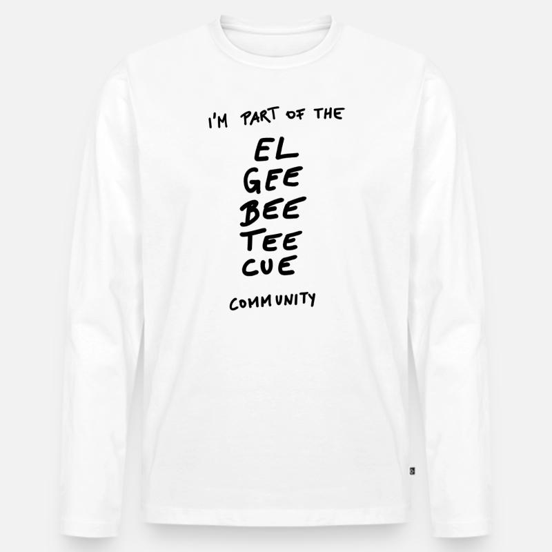 EL GEE BEE TEE CUE - Männer Premium Bio Langarmshirt - Weiß