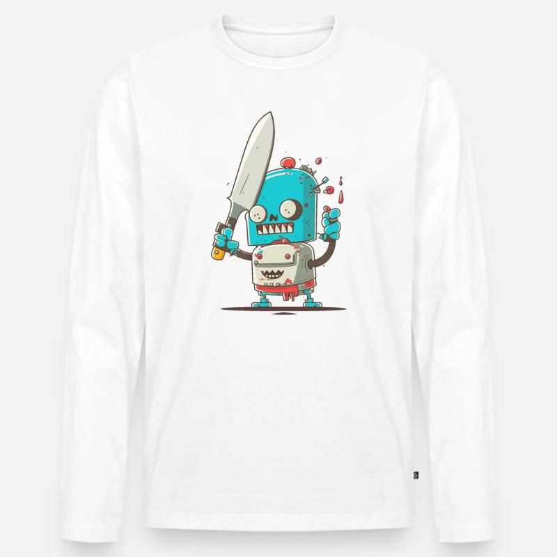 Einen Sturm kochen - Männer Premium Bio Langarmshirt - Weiß
