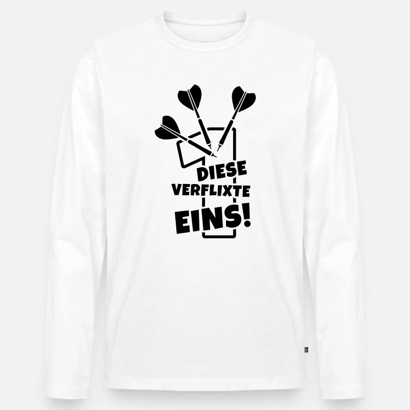 dartpfeile dartsport humor - Männer Premium Bio Langarmshirt - Weiß