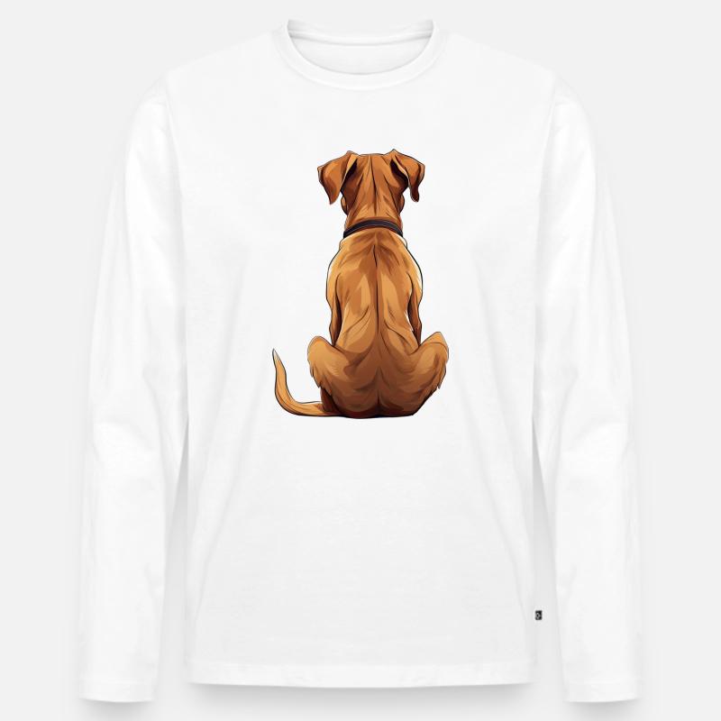 Rhodesian Ridgeback - Männer Premium Bio Langarmshirt - Weiß