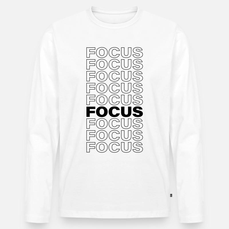 Focus - Männer Premium Bio Langarmshirt - Weiß