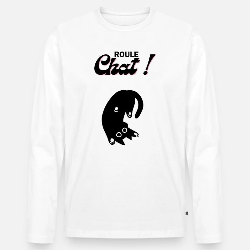 Freilaufende Katze! - Männer Premium Bio Langarmshirt - Weiß