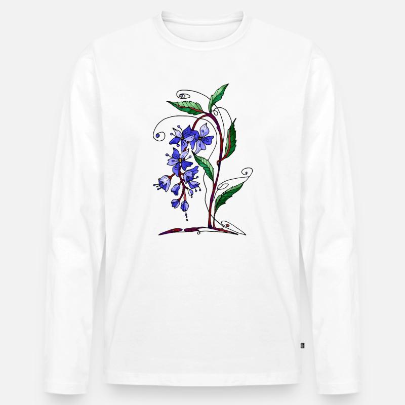 Blumen - Männer Premium Bio Langarmshirt - Weiß