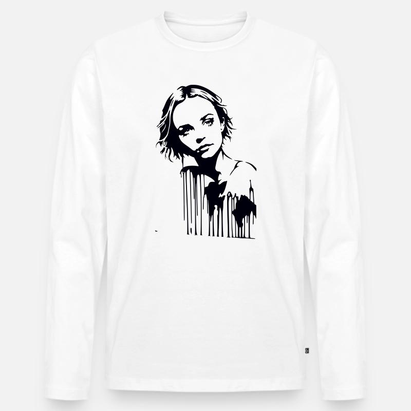 Juliette - Männer Premium Bio Langarmshirt - Weiß