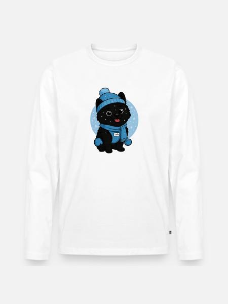 Cuddly Dog Winter Magic - Men's Premium Organic Long Sleeve Shirt - white
