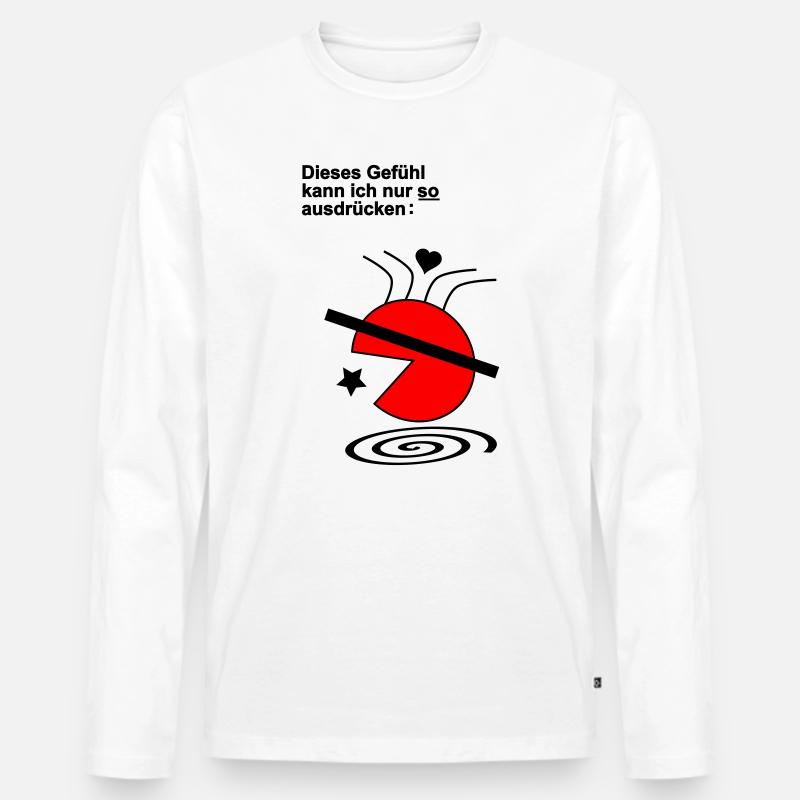 Dieses Gefuehl - Männer Premium Bio Langarmshirt - Weiß
