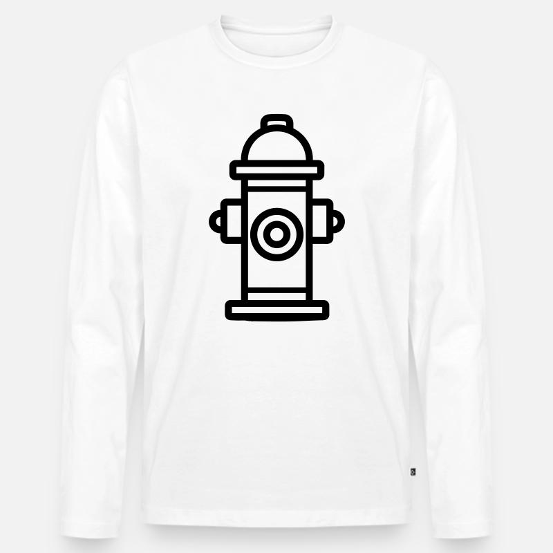 Hydrant - Männer Premium Bio Langarmshirt - Weiß