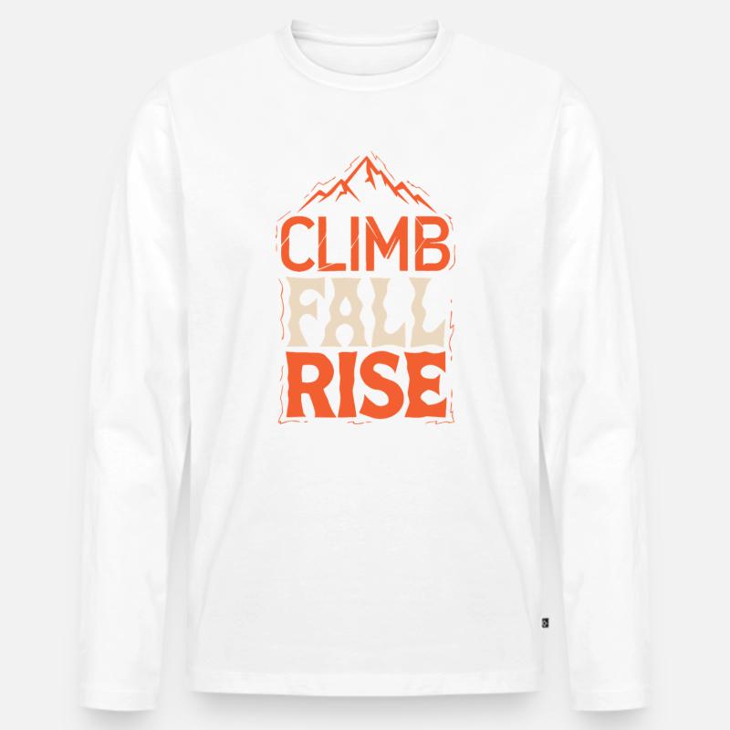 Bergsteigen und Aufstieg - Männer Premium Bio Langarmshirt - Weiß