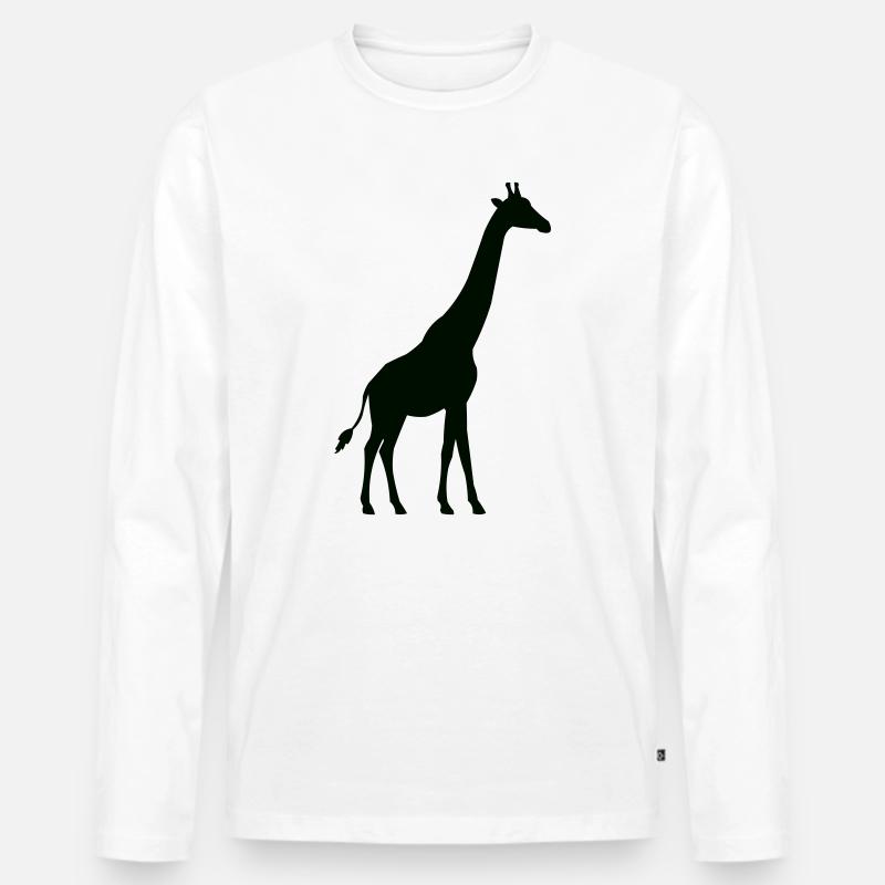 giraffe - Männer Premium Bio Langarmshirt - Weiß