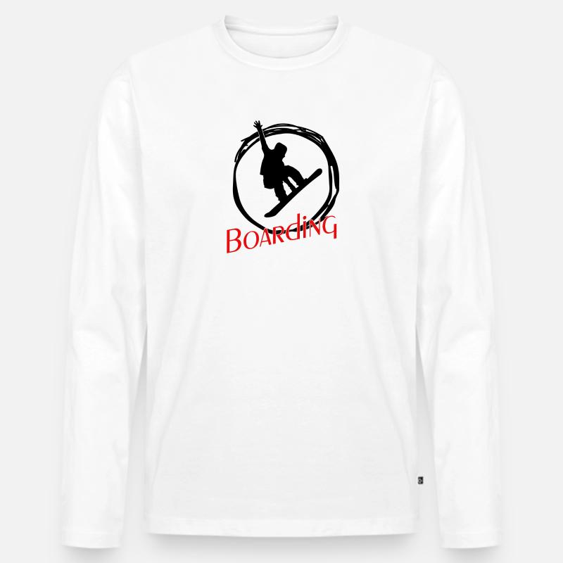 Boarding Snowboarding - Männer Premium Bio Langarmshirt - Weiß