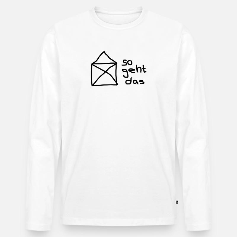 So geht das: Envelope Handlettering - Männer Premium Bio Langarmshirt - Weiß
