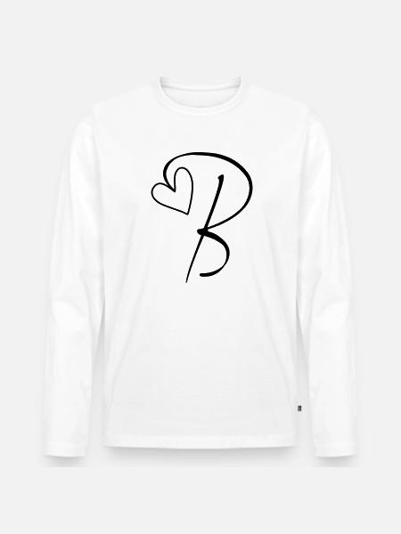 Letter B Letter B Calligraphy - Men's Premium Organic Long Sleeve Shirt - white