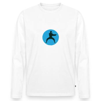 Ju Jutsu Trainer Jiu-Jitsu Kampfsport Training - Männer Premium Bio Langarmshirt - Weiß - Vorne - Nico (187cm)