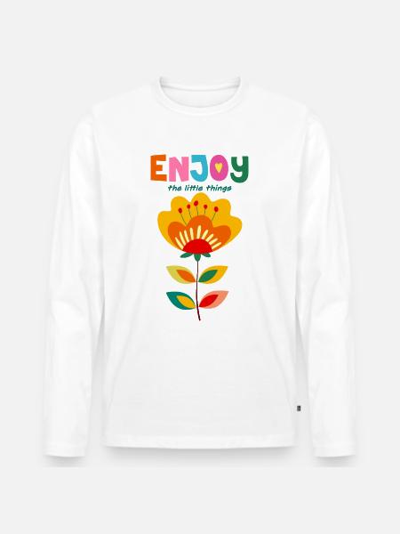 Enjoy life - Men's Premium Organic Long Sleeve Shirt - white