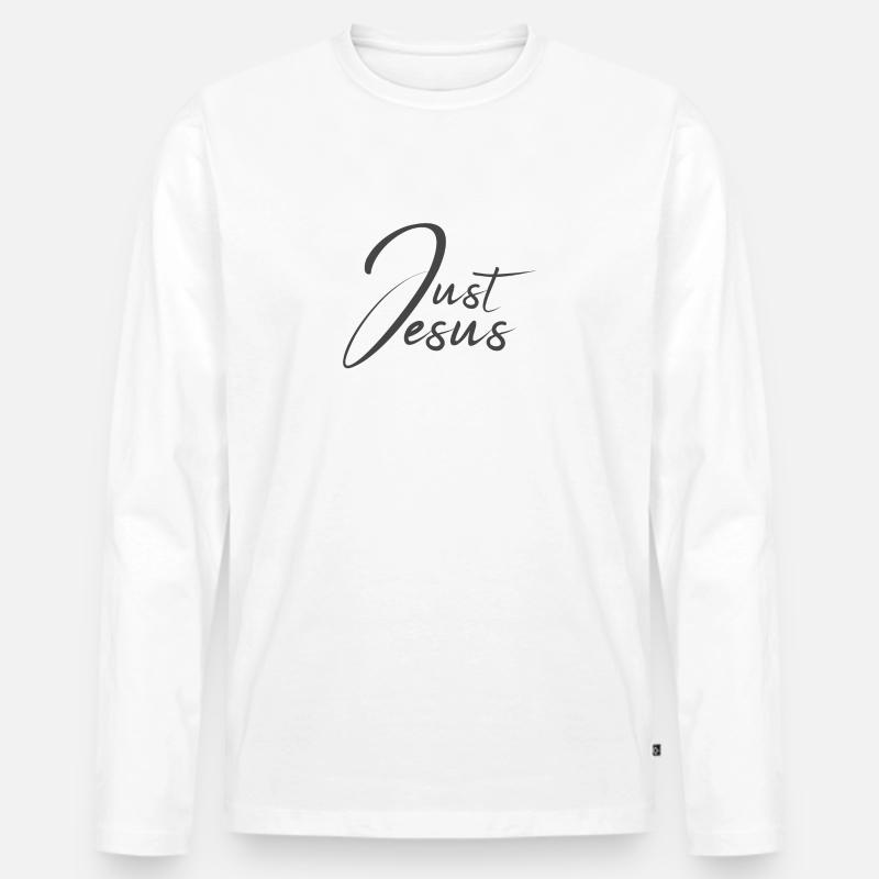 Christliches Design Just Jesus - Männer Premium Bio Langarmshirt - Weiß