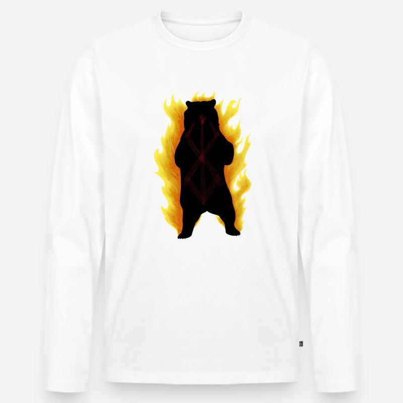 Berserker-Bär - Männer Premium Bio Langarmshirt - Weiß