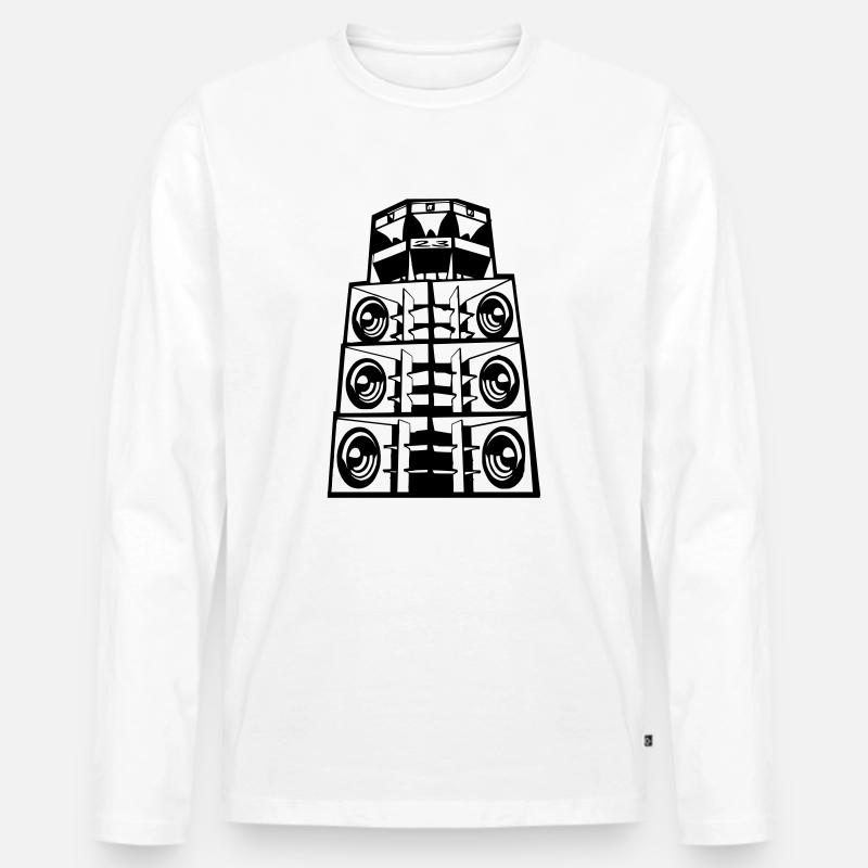 Soundsystem 23 - Männer Premium Bio Langarmshirt - Weiß