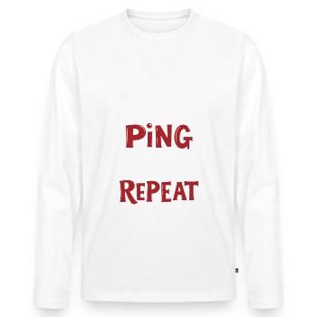 Eat Sleep Ping Pong Repeat - Saying - Men's Premium Organic Long Sleeve Shirt - white - Front - Nico (187cm)