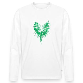 Grüner Phoenix - Männer Premium Bio Langarmshirt - Weiß - Vorne - Nico (187cm)
