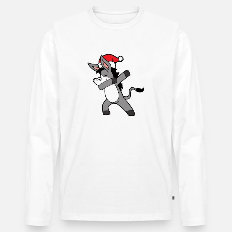 Weihnachten Dabbing Dab Esel - Männer Premium Bio Langarmshirt - Weiß
