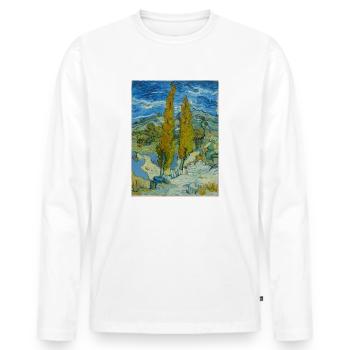 Vincent van Gogh - Les peupliers à Saint-Rémy. - T-shirt manches longues Premium bio Homme - blanc - Devant - Nico (187cm)