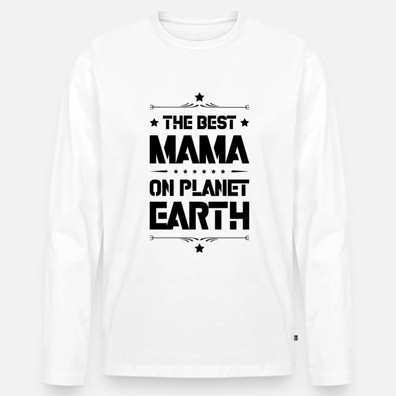 Beste Mama Spruch Mutter Zitat - Männer Premium Bio Langarmshirt - Weiß