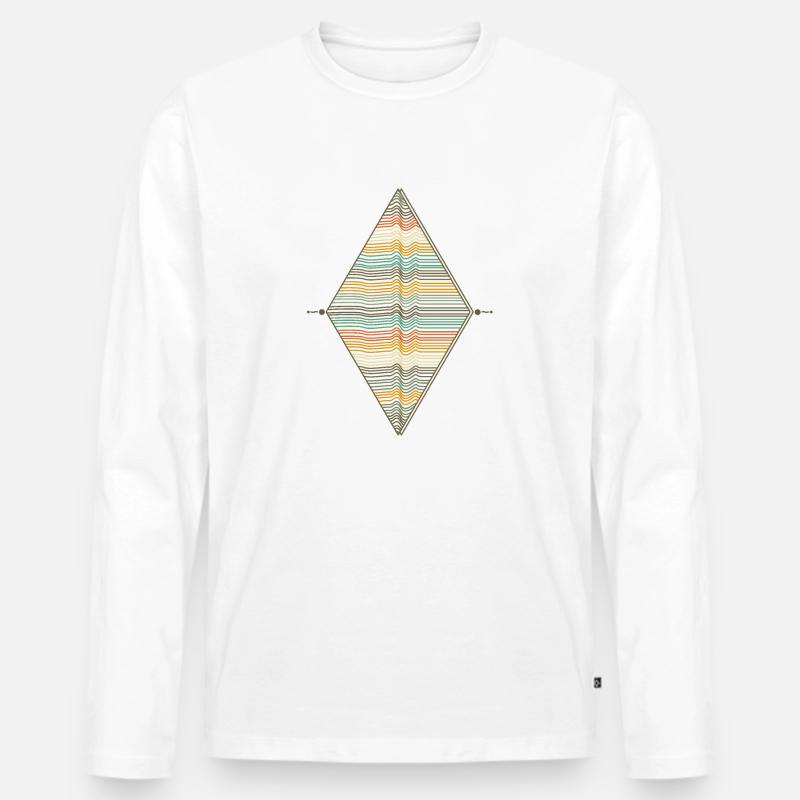 Retro - Männer Premium Bio Langarmshirt - Weiß