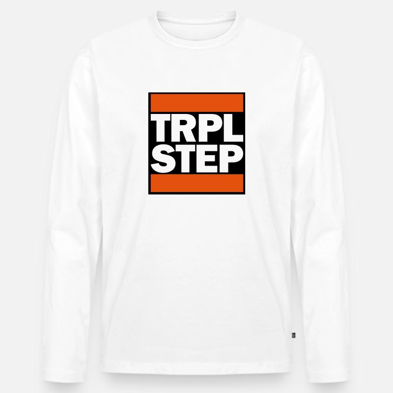 Triplestep. (dark) - Männer Premium Bio Langarmshirt - Weiß
