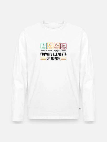 Primary Elements Of Humor - Men's Premium Organic Long Sleeve Shirt - white